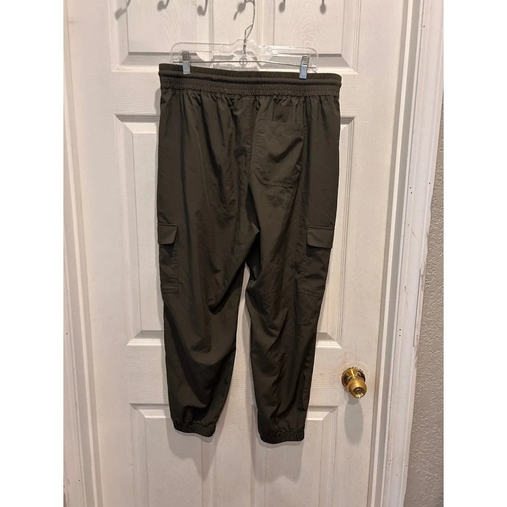 Old Navy StretchTech Cargo Joggers Womens Large Olive Green Quick Dry Activewear